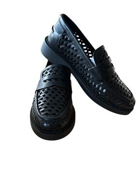 Michael Kors Woman’s Black Woven Slip-On Loafers